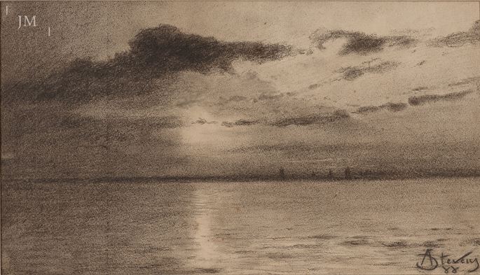 Alfred Stevens  - Le Havre, coucher de soleil  | MasterArt